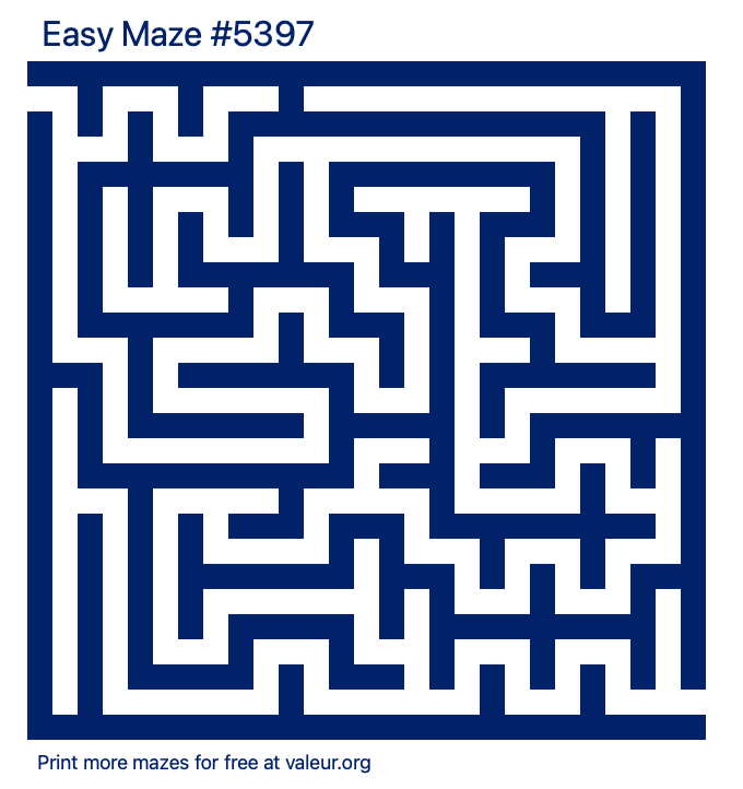 Free Printable Easy Maze number 5397