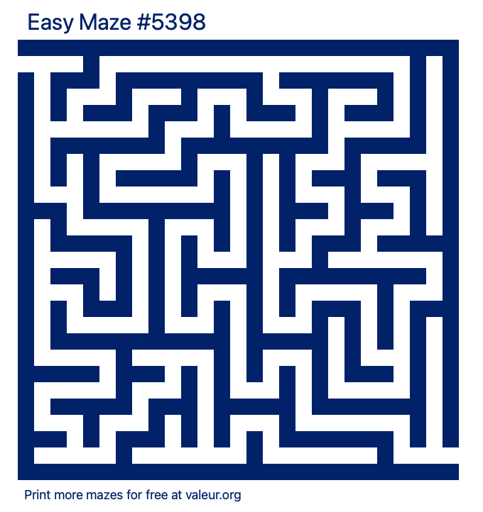 Free Printable Easy Maze number 5398