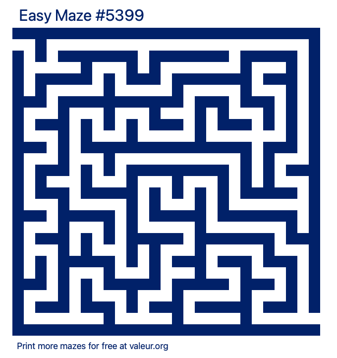 Free Printable Easy Maze number 5399