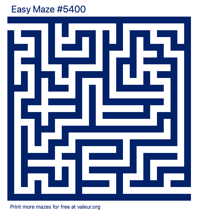 Free Printable Easy Maze number 5400