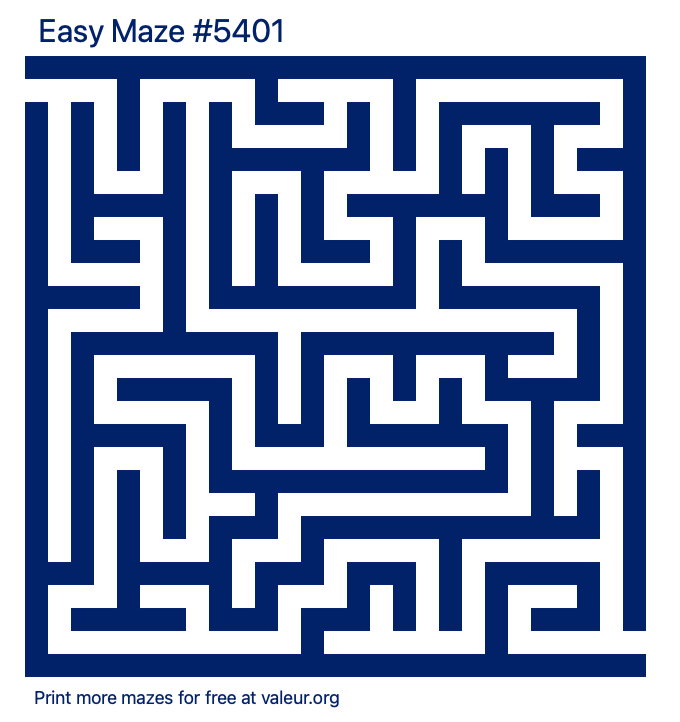 Free Printable Easy Maze number 5401