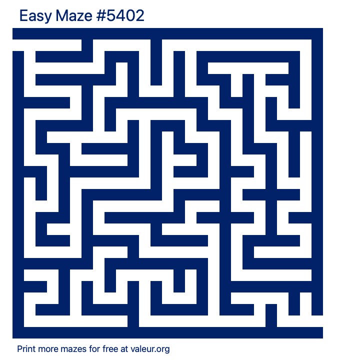 Free Printable Easy Maze number 5402