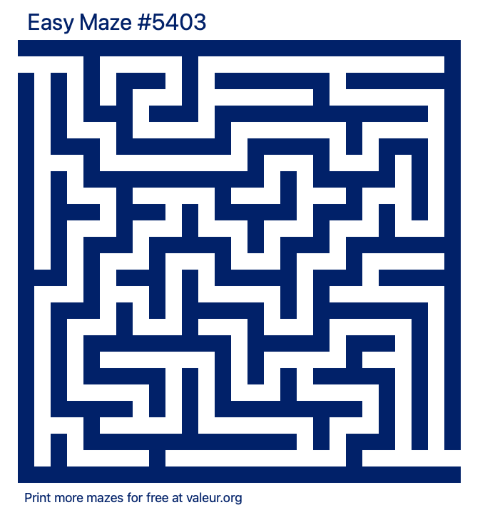 Free Printable Easy Maze number 5403