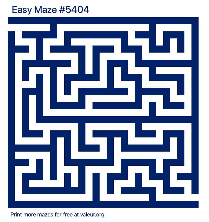 Free Printable Easy Maze number 5404