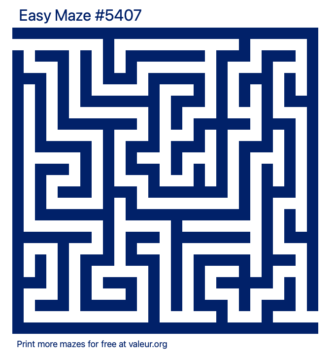 Free Printable Easy Maze number 5407