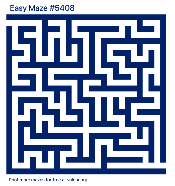 Free Printable Easy Maze number 5408