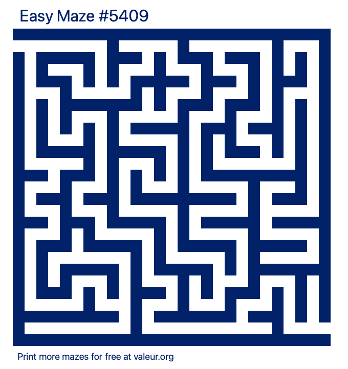 Free Printable Easy Maze number 5409