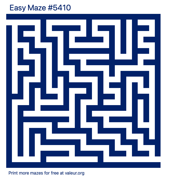 Free Printable Easy Maze number 5410