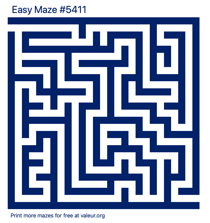 Free Printable Easy Maze number 5411