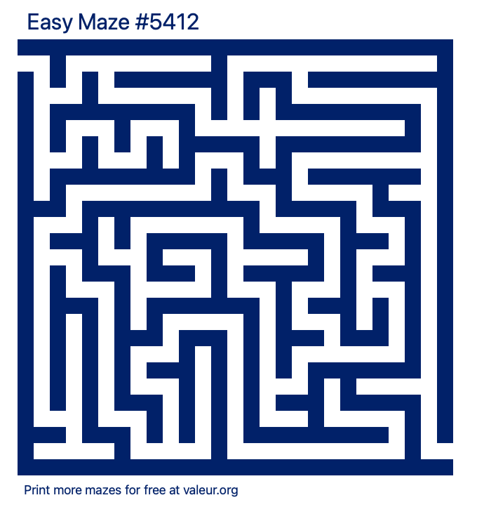 Free Printable Easy Maze number 5412