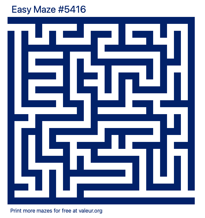 Free Printable Easy Maze number 5416