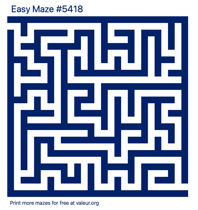 Free Printable Easy Maze number 5418