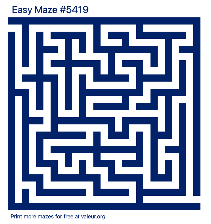 Free Printable Easy Maze number 5419