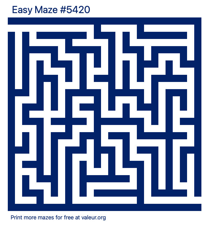 Free Printable Easy Maze number 5420