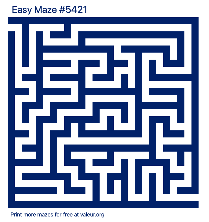 Free Printable Easy Maze number 5421