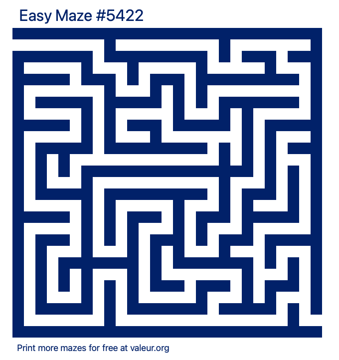 Free Printable Easy Maze number 5422