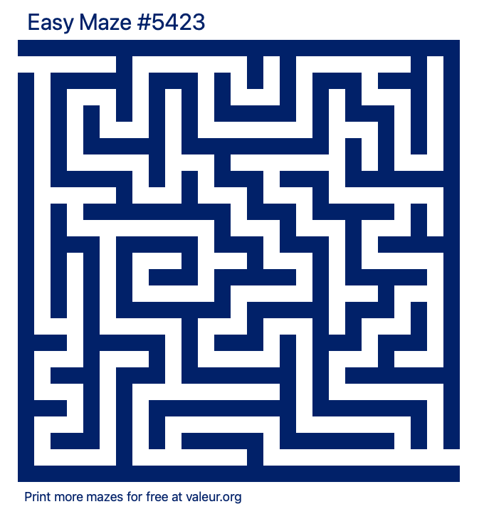 Free Printable Easy Maze number 5423