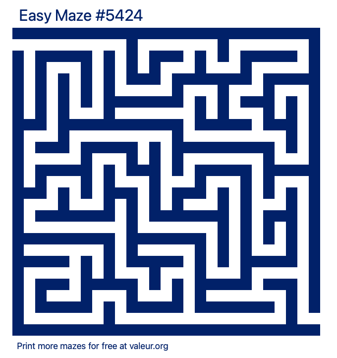 Free Printable Easy Maze number 5424