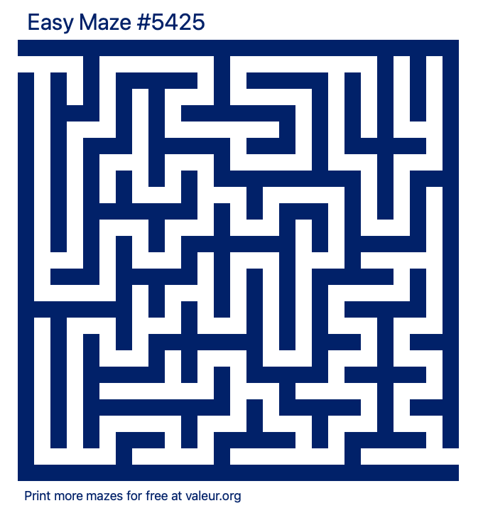 Free Printable Easy Maze number 5425