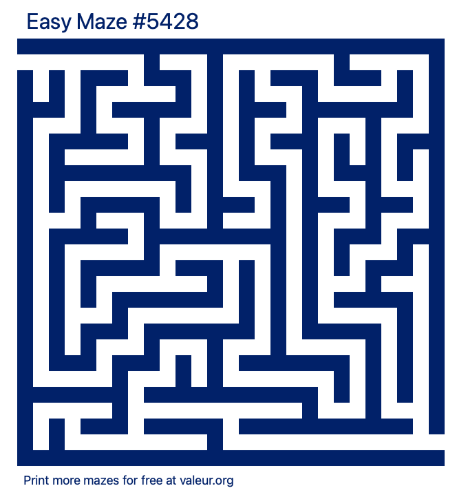 Free Printable Easy Maze number 5428