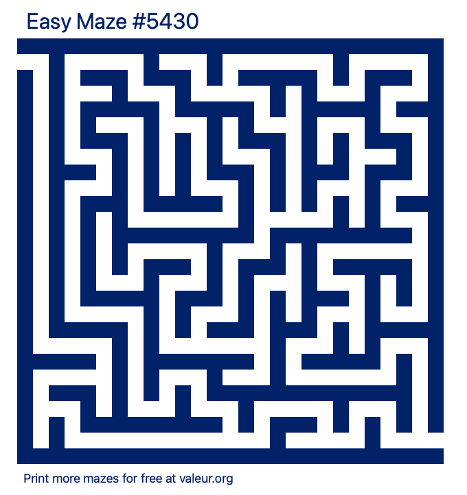 Free Printable Easy Maze number 5430