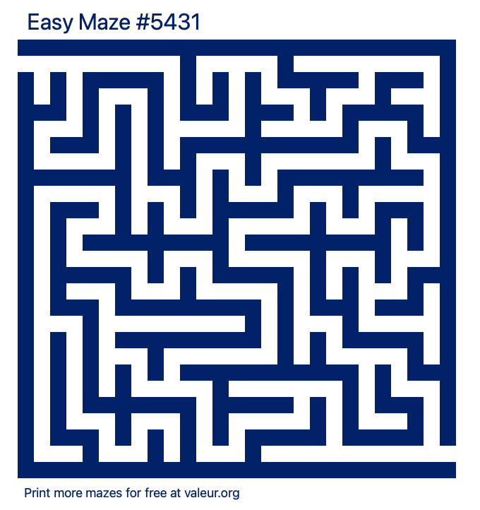 Free Printable Easy Maze number 5431