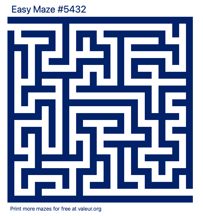 Free Printable Easy Maze number 5432