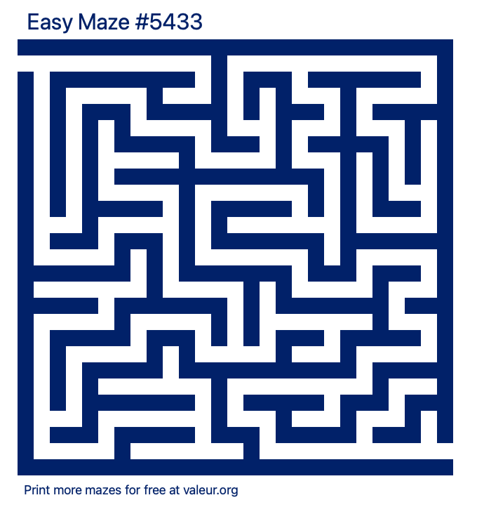 Free Printable Easy Maze number 5433