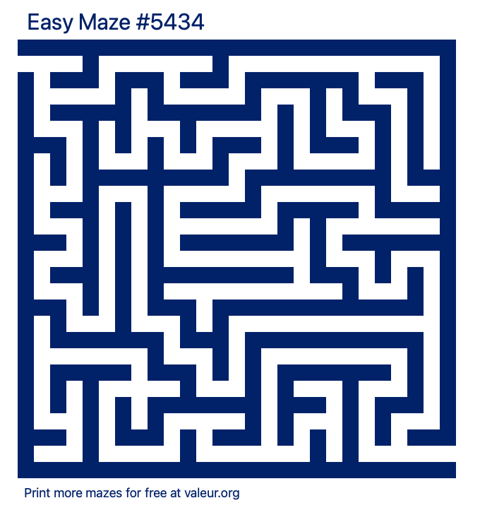 Free Printable Easy Maze number 5434