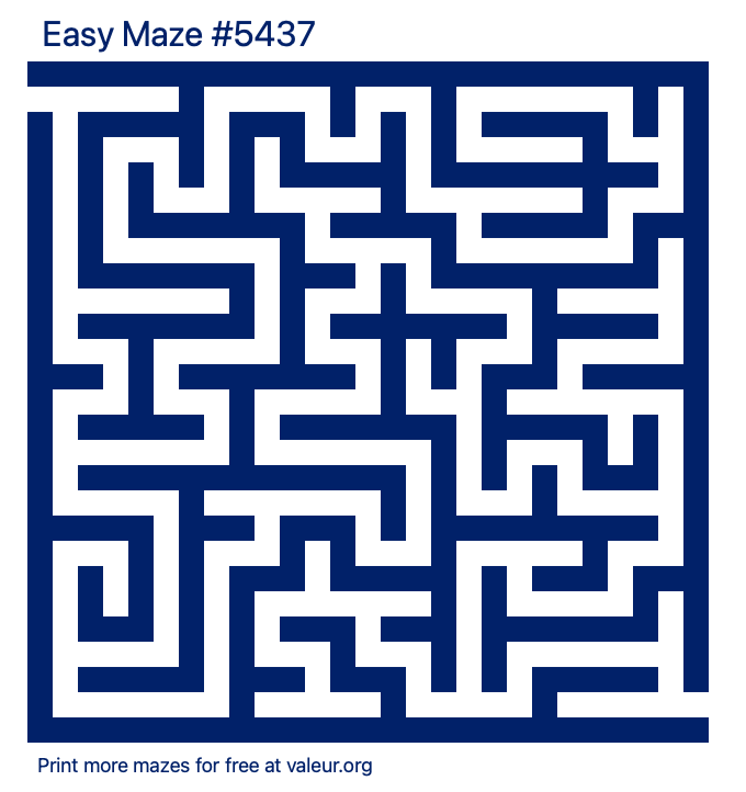 Free Printable Easy Maze number 5437