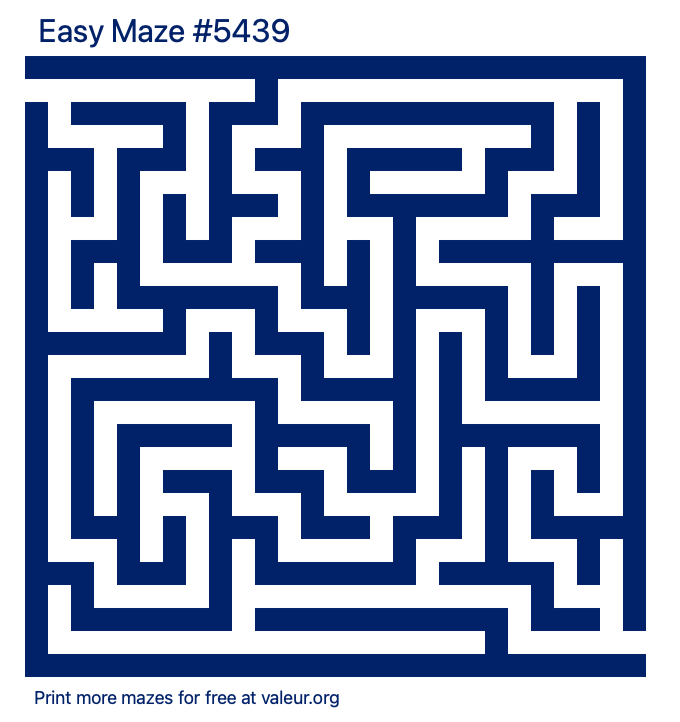 Free Printable Easy Maze number 5439