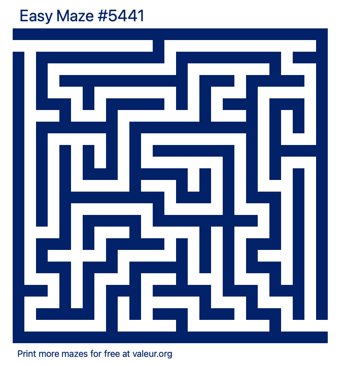 Free Printable Easy Maze number 5441