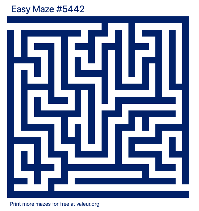 Free Printable Easy Maze number 5442