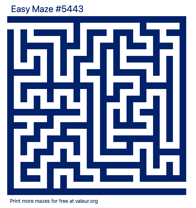 Free Printable Easy Maze number 5443