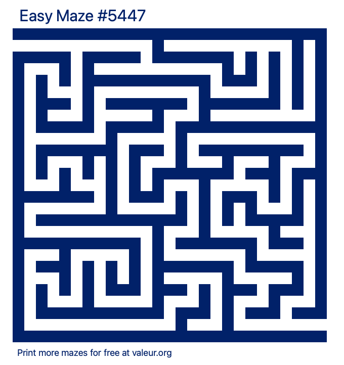 Free Printable Easy Maze number 5447