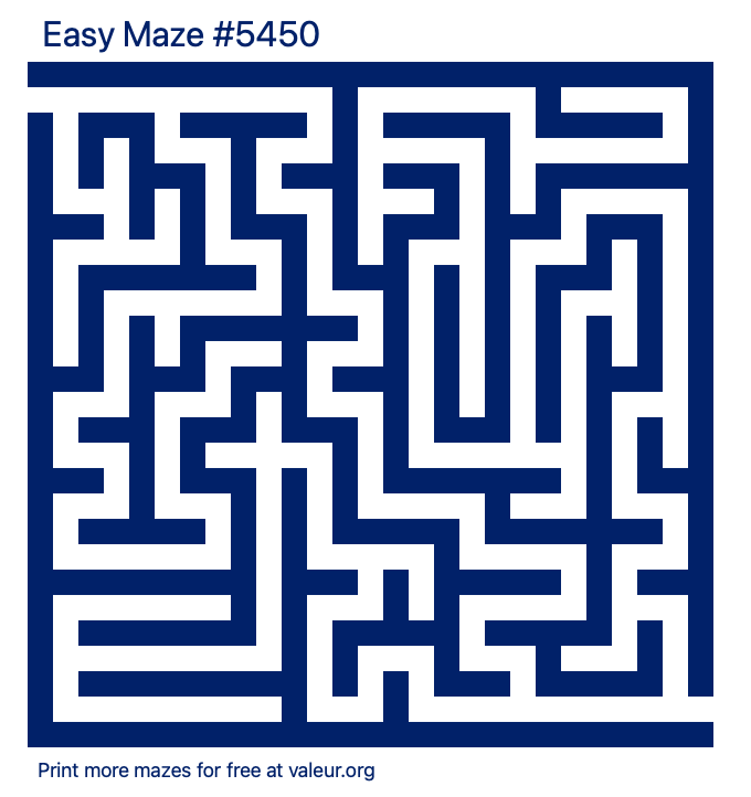 Free Printable Easy Maze number 5450