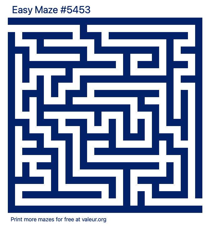 Free Printable Easy Maze number 5453