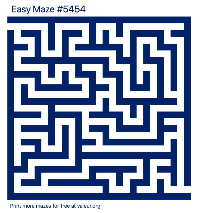 Free Printable Easy Maze number 5454