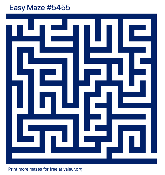 Free Printable Easy Maze number 5455