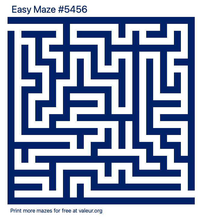 Free Printable Easy Maze number 5456