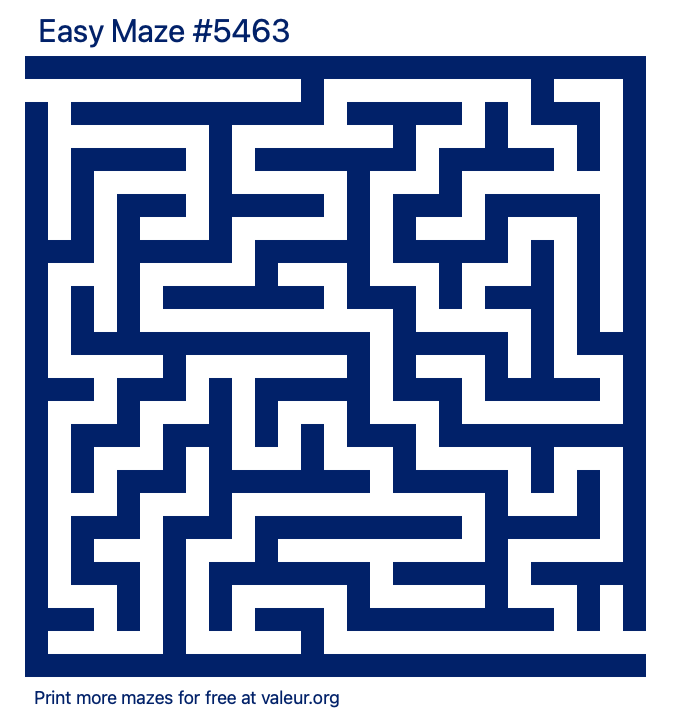 Free Printable Easy Maze number 5463