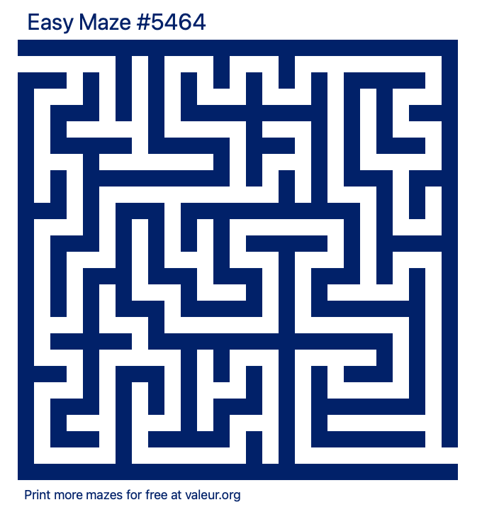 Free Printable Easy Maze number 5464