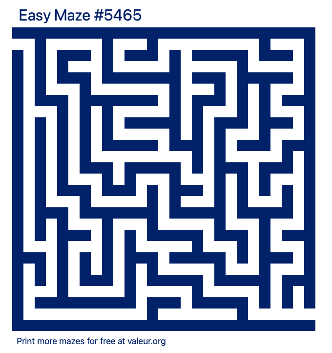 Free Printable Easy Maze number 5465