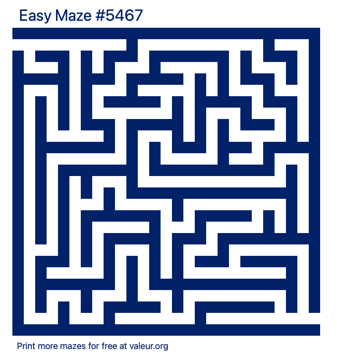 Free Printable Easy Maze number 5467