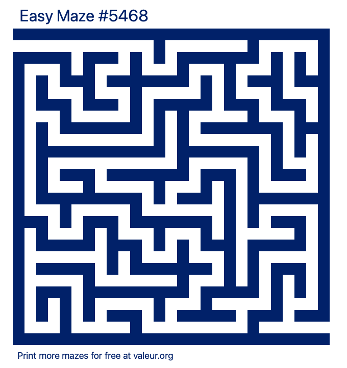 Free Printable Easy Maze number 5468