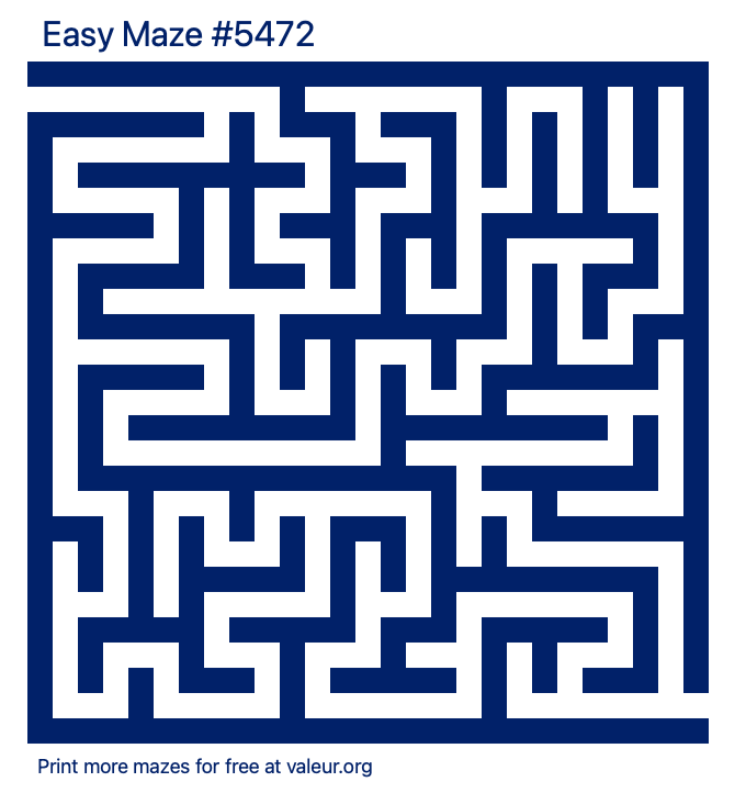 Free Printable Easy Maze number 5472