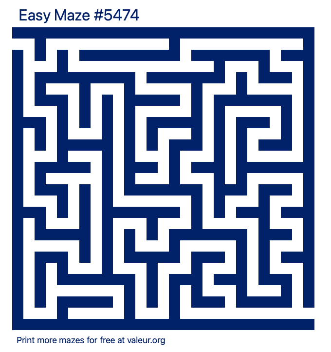 Free Printable Easy Maze number 5474