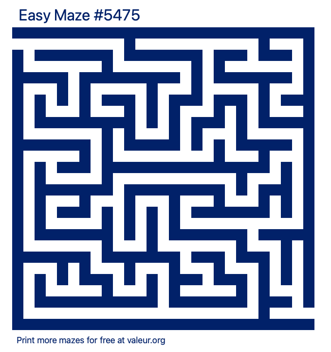 Free Printable Easy Maze number 5475