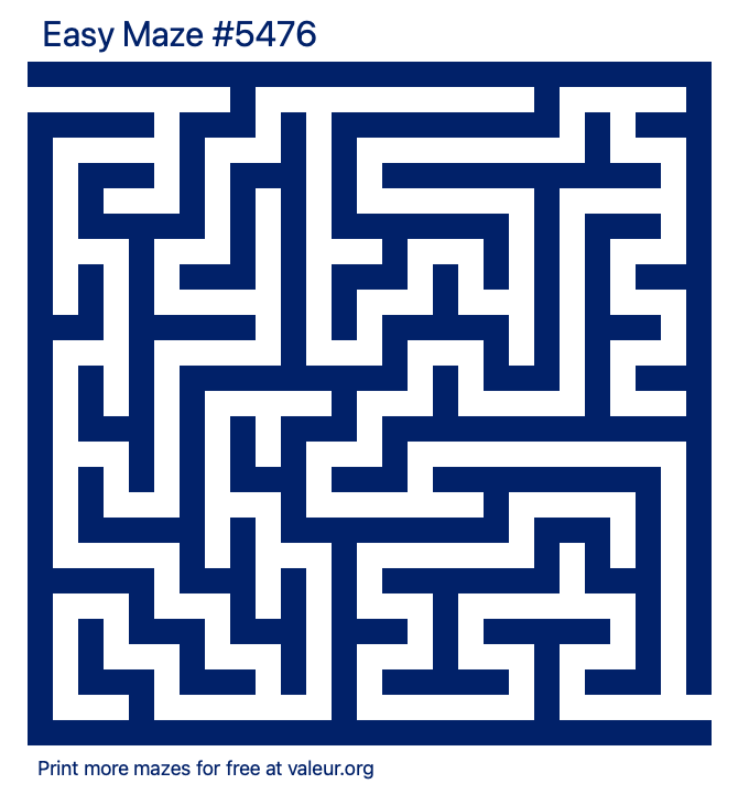 Free Printable Easy Maze number 5476