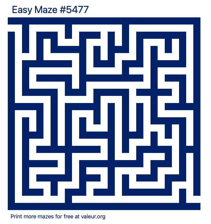 Free Printable Easy Maze number 5477